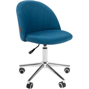 Изображение товара Кресло офисное на колесиках синее Chairman Home 117 ткань Т-75 бирюзовый