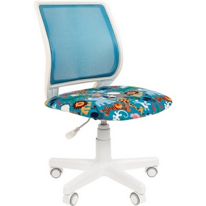 Изображение товара Кресло компьютерное без подлокотников Chairman Kids 112 ткань зоопарк/TW-34 белый пластик