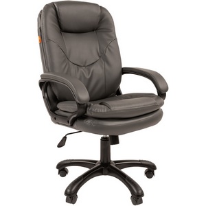 Изображение товара Кресло офисное с подлокотниками Chairman 668 экопремиум серый (черный пластик)