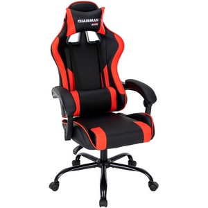 Изображение товара Кресло компьютерное с подлокотниками Chairman CH41 экокожа, черный, красный