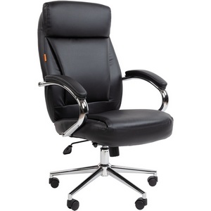 Изображение товара Стул для офиса черный Chairman 794 хром экокожа черная