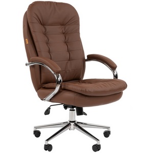 Изображение товара Кресло компьютерное с металлической крестовиной Chairman 795 ЭКО экокожа коричневый