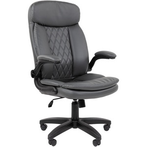 Изображение товара Кресло офисное на колесиках серое Chairman 533 экокожа серый