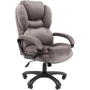 Изображение товара Кресло компьютерное с подлокотниками Chairman Home 434 ткань Т-55 серый (черный пластик)