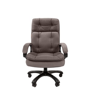 Изображение товара Стул для офиса с велюровой спинкой Chairman 442 ткань T-55 серый (черный пластик)