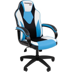 Изображение товара Офисное кресло Chairman Game 17 Россия экокожа черный/голубой/белый