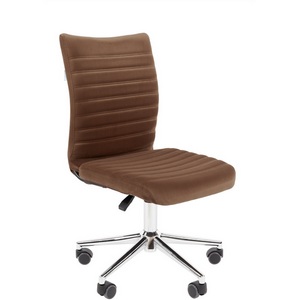 Изображение товара Кресло компьютерное без подлокотников Chairman 033 ткань велюр T-14 коричневый