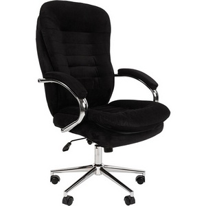 Изображение товара Компьютерное кресло - стул компьютерный с велюровой спинкой CHAIRMAN HOME 795 (металл,пластик,велюр/черный)