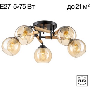 Изображение товара Люстра потолочная с арматурой из дерева Citilux Tika CL133151 (плафоны шарики)