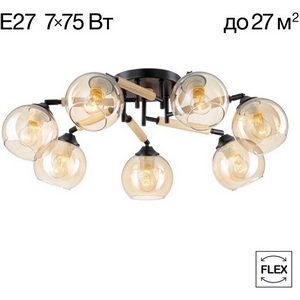 Изображение товара Люстра потолочная с арматурой из дерева Citilux Tika CL133171 (плафоны шарики)