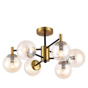 Изображение товара Люстра потолочная с бронзовой арматурой на штанге Citilux Шарлиз CL143163