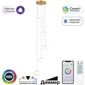 Изображение товара Подвесной светильник с пультом управления LED RGB Citilux Atman Smart CL226A053 (Умный дом, WiFi, Алиса, Маруся, голосое управление)