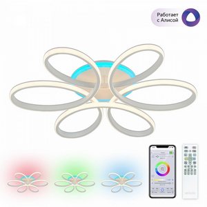 Изображение товара Потолочная RGB люстра светодиодная с управлением смарфоном и пультом регулировка яркости цветовой температуры Citilux Сезар Смарт CL233A170E (Умный дом, Алиса)