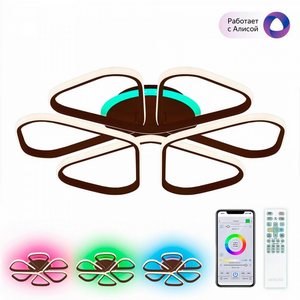 Изображение товара Потолочная RGB люстра светодиодная с управлением смарфоном и пультом регулировка яркости цветовой температуры Citilux Сезар Смарт CL233A275E (Умный дом, Алиса)