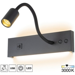 Изображение товара Настенный светильник LED с USB со спотом на гибкой ножке для чтения с выключателем Citilux Декарт CL704471