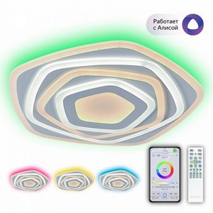 Изображение товара Потолочный светильник RGB светодиодный с пультом таймером Citilux Триест Смарт CL737A54E (Умный дом, Алиса, Маруся, голосовое управление)