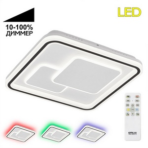 Изображение товара Люстра потолочная светодиодная квадратная с ПДУ Citilux Квест CL739180E