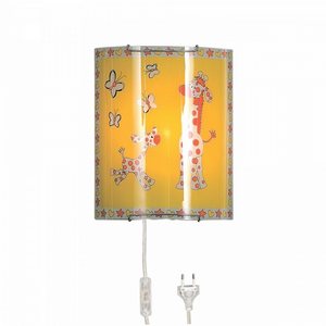 Изображение товара Детский настенный светильник с выключателем и жирафом с бабочками Citilux CL921 CL921001W