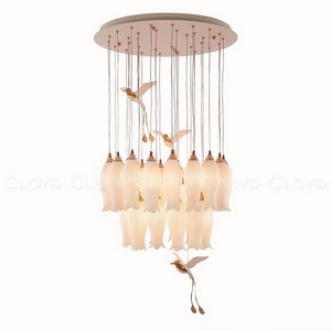Изображение товара Подвесная люстра каскадная (цветы, птички) Cloyd Argana 11236