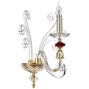Изображение товара Бра Crystal Lux CATARINA CATARINA AP1 V2 GOLD/TRANSPARENT-COGNAC в виде свечи