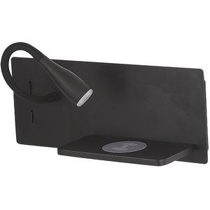 Изображение товара Настенный светильник с беспроводным ЗУ на гибкой ножке и выключателем Crystal Lux ELQI AP11W LED BL