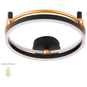 Изображение товара Потолочный светильник с пультом Crystal Lux FERNANDO PL48W LED BLACK/GOLD кольцо