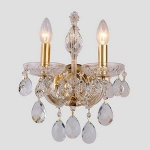 Изображение товара Бра Crystal Lux ISABEL AP2 GOLD/TRANSPARENT подсвечник с подвесками