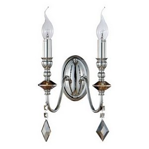 Изображение товара Бра Crystal Lux MERCEDES AP2 CHROME/SMOKE в виде свечи с подвесками