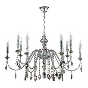 Изображение товара Подвесная люстра Crystal Lux MERCEDES SP6+6 CHROME/SMOKE в виде свечи