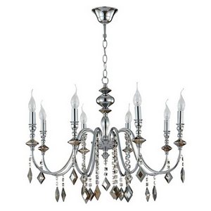 Изображение товара Подвесная люстра Crystal Lux MERCEDES SP8 CHROME/SMOKE в виде свечи