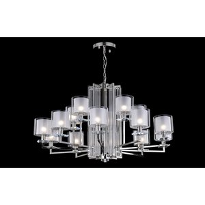 Изображение товара Подвесная люстра Crystal Lux NICOLAS SP-PL10+5 NICKEL/WHITE