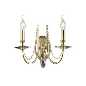 Изображение товара Бра Crystal Lux VICTORIA AP2 GOLD/AMBER в виде свечи