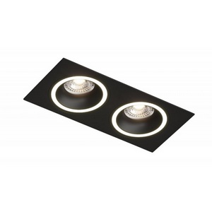 Изображение товара Потолочный светильник прямоугольный встраиваемый с арматурой из алюминия Denkirs DK2060 DK2062-BK