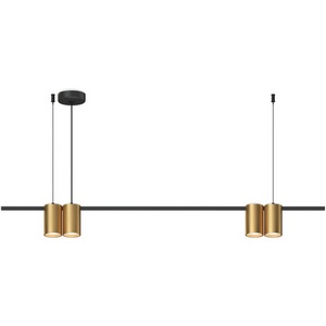 Изображение товара Подвесной светильник Denkirs Orbit DK4061-BK+SG 4xGU10 LED до 15 Вт, черный + сатинированное золото