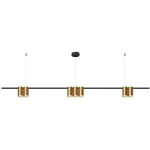 Изображение товара Подвесной светильник Denkirs Orbit DK4063-BK+SG 7xGU10 LED до 15 Вт, черный + сатинированное золото