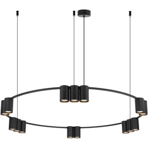 Изображение товара Подвесной светильник Denkirs Orbit DK4067-BK 15xGU10 LED до 15 Вт, черный матовый кольцо