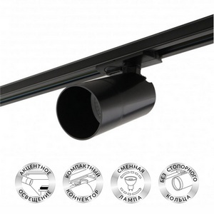 Изображение товара Трековый однофазный светильник 220V Denkirs DK6500 DK6502-BK
