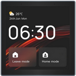 Изображение товара Панель управления умным домом (Wi-Fi / Zigbee / Bluetooth, Tuya / Smart Life), алюминий + закалённое стекло, цвет чёрный Denkirs Control DK7405-BK