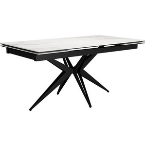 Изображение товара Стол с боковыми вставками на 8 персон DikLine KW160 мрамор С41 (керамика белая)/опоры черные 00-00069810 (прямоугольная столешница, 4 ножки)