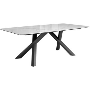 Изображение товара Стол на 6 персон DikLine KS220 керамика Cloud (белый глянец C11 )/опоры черные 00-00071460 (прямоугольная столешница, 4 ножки)