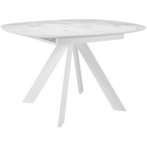 Изображение товара Стол DikLine BK100 Керамика Белый мрамор/подстолье белое/опоры белые 00-00072820