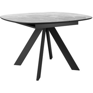 Изображение товара Стол квадратный шириной 100 см DikLine BK100 Керамика серый мрамор/подстолье черное/опоры черные