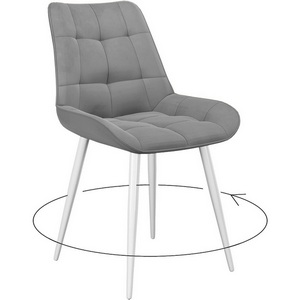 Изображение товара Стул DikLine 226 поворотный B22 GREY, ножки белые 00-00072873