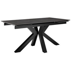 Изображение товара Стол с боковыми вставками на 8 персон DikLine SFE140 Керамика мрамор Бронза/подстолье черное/опоры черные (2 уп.) 00-00072891 (прямоугольная столешница, 4 ножки)