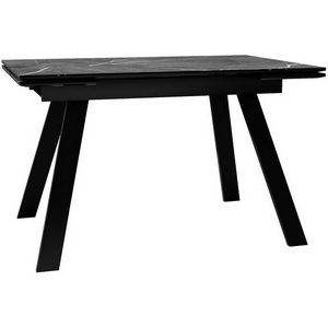 Изображение товара Стол с боковыми вставками на 8 персон DikLine DKL140 Керамика Черный мрамор/опоры черные (2 уп.) 00-00073001 (прямоугольная столешница, 4 ножки)