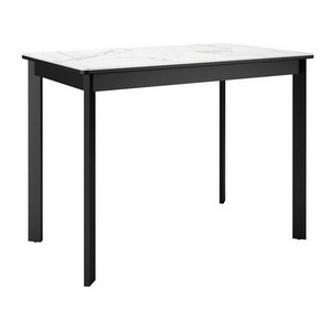 Изображение товара Стол DikLine LK90 Керамика Белый мрамор/подстолье черное/опоры черные 00-00073913 (прямоугольная столешница)