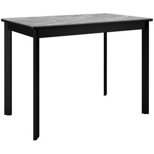 Изображение товара Стол телескоп с цельной вставкой на 6 персон DikLine LK90 Керамика Серый мрамор/подстолье черное/опоры черные 00-00074435 (прямоугольная столешница, 4 ножки)