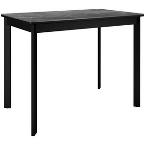 Изображение товара Стол телескоп с цельной вставкой на 6 персон DikLine LK90 Керамика Черный мрамор/подстолье черное/опоры черные 00-00074436 (прямоугольная столешница, 4 ножки)