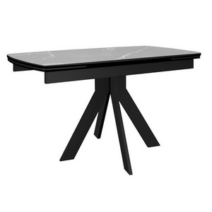 Изображение товара Стол DikLine DKU120 Керамика Серый мрамор/подстолье черное/опоры черные (2 уп.) 00-00074485 (прямоугольная столешница)