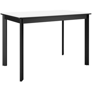 Изображение товара Стол телескоп с цельной вставкой на 6 персон DikLine LK110 Керамика Mono white (белый матовый)/подстолье черное/опоры черные 00-00075473 (прямоугольная столешница, 4 ножки)